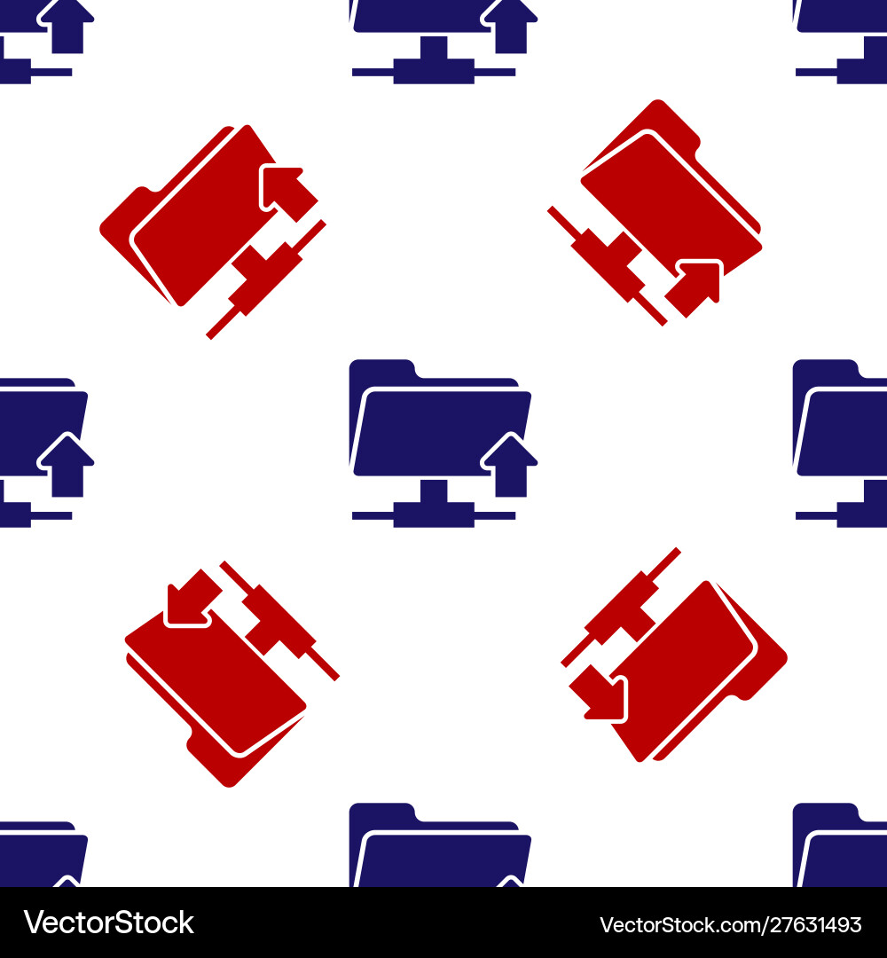 Blue and red ftp folder upload icon isolated Blue and red ftp folder upload icon isolated vector image