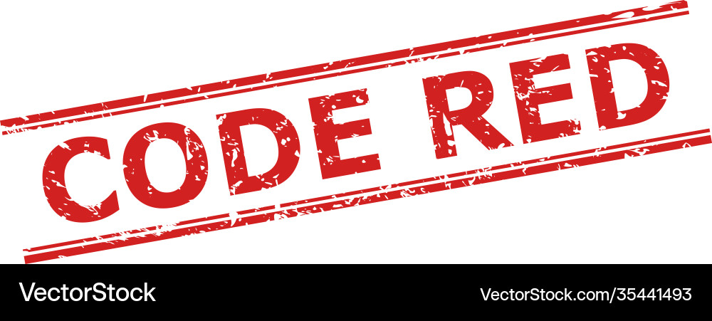 Code red stamp with distress texture and double Vector Image