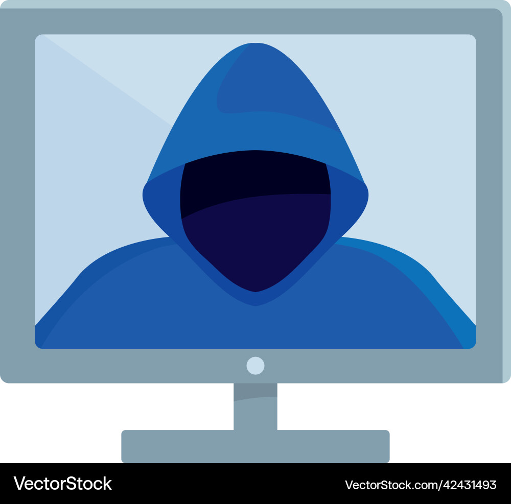 Computer with hacker vector image