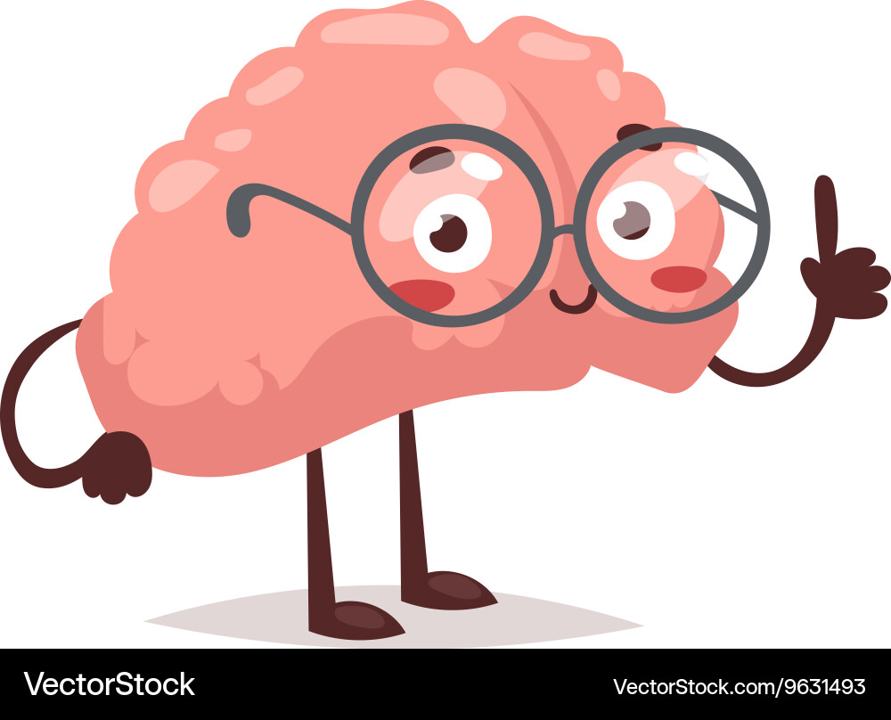 Cute Brain Character vector image