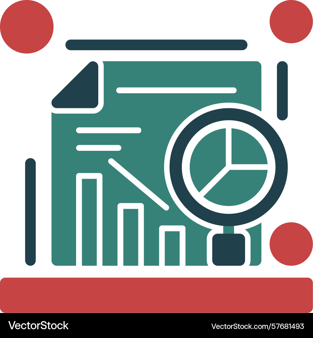 Data analysis glyph multi color icon Vector Image