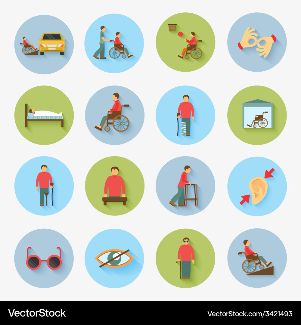 Disability Support Icons Vector Image
