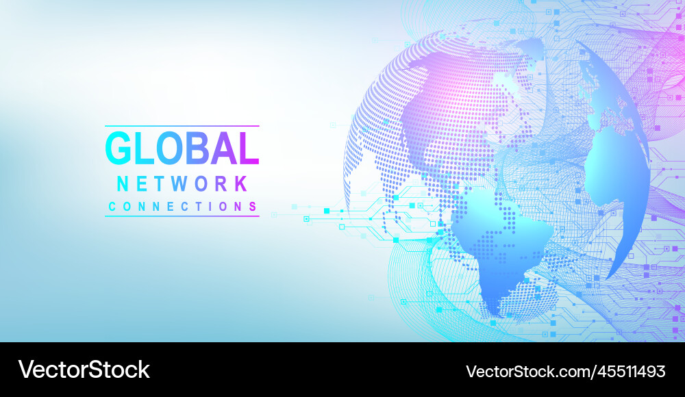 Global network connection concept big data Global network connection concept big data Vector Image