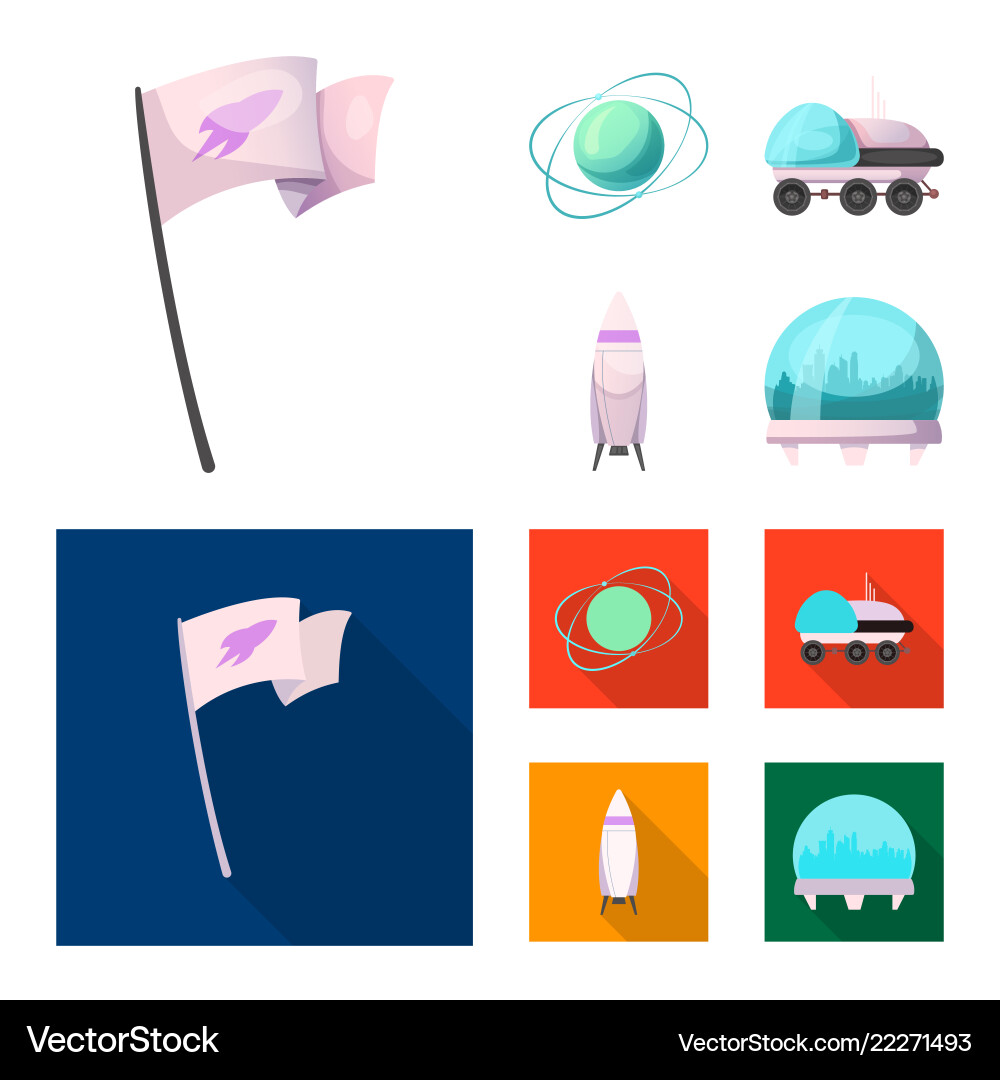 Isolated object of mars and space icon set Isolated object of mars and space icon set vector image