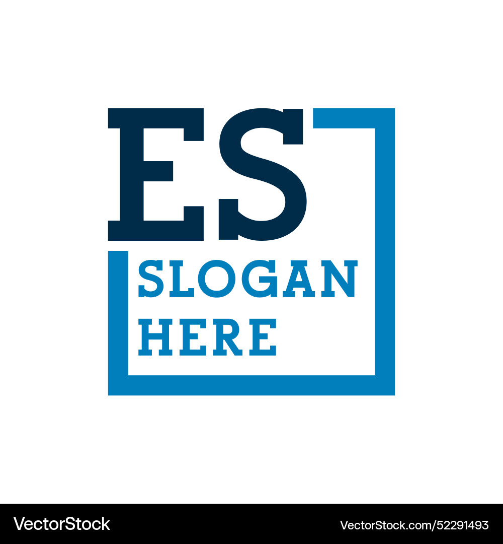 Minimal initials logo letters e and s es initial Vector Image