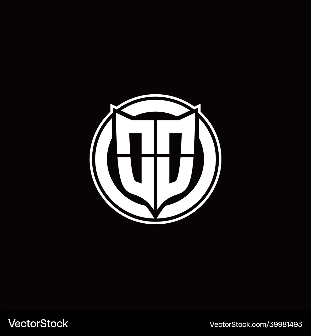 Oo logo monogram with shield and circluar shape Vector Image