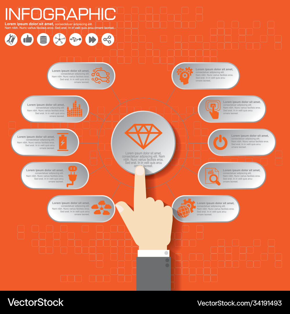 Part report with logo and icons set vector image