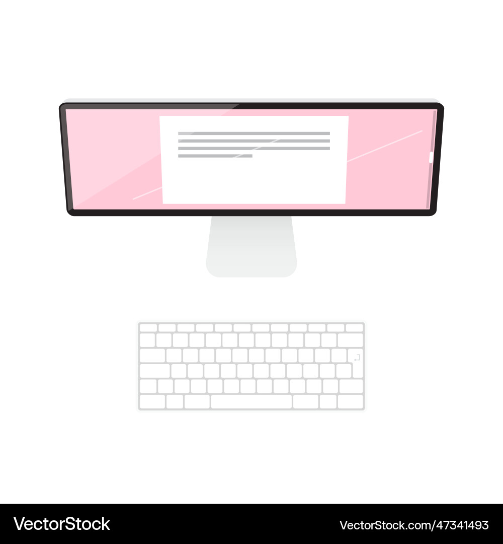 Personal desktop computer - monitor with keyboard vector image