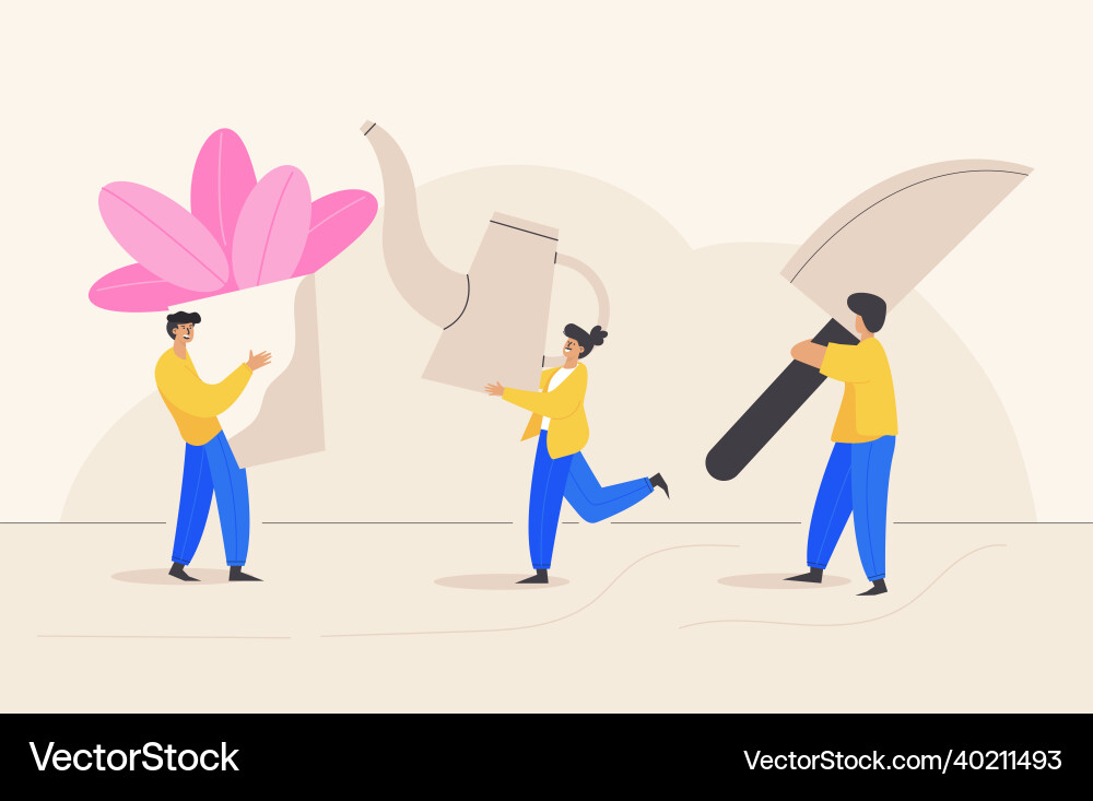 Saving tree concept web template cartoon style Vector Image