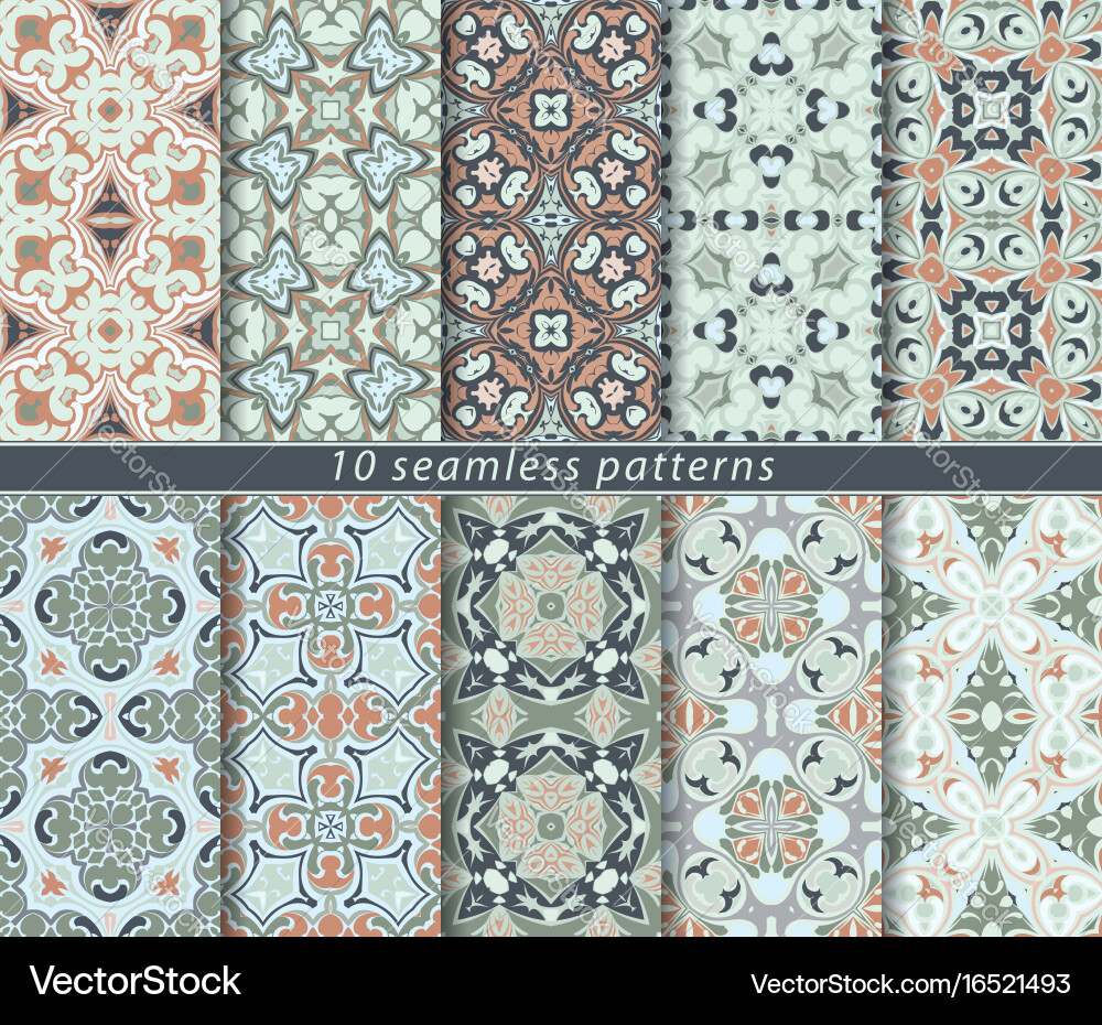 Set of seamless abstract pattern vector image