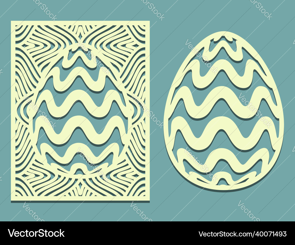 Set of tracery eggs with wavy stripes pattern Set of tracery eggs with wavy stripes pattern vector image