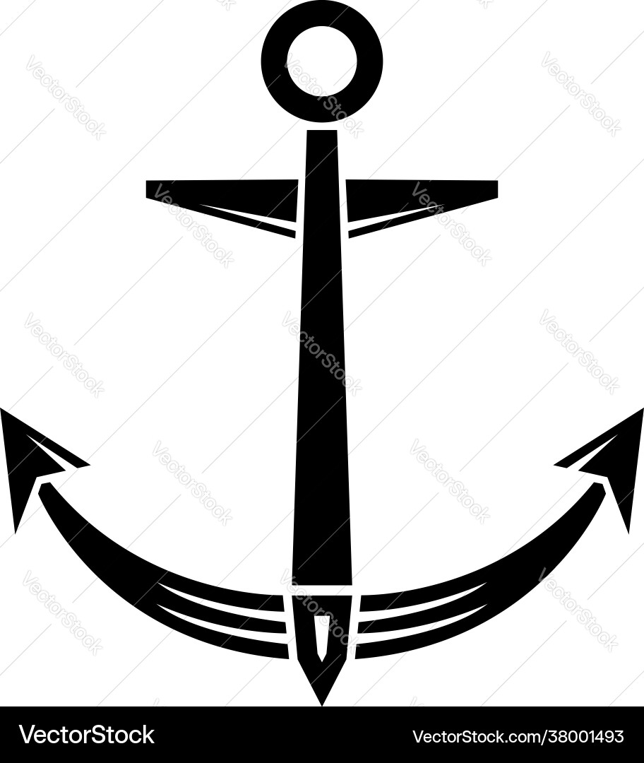 Ship anchor in monochrome style design element Ship anchor in monochrome style design element vector image