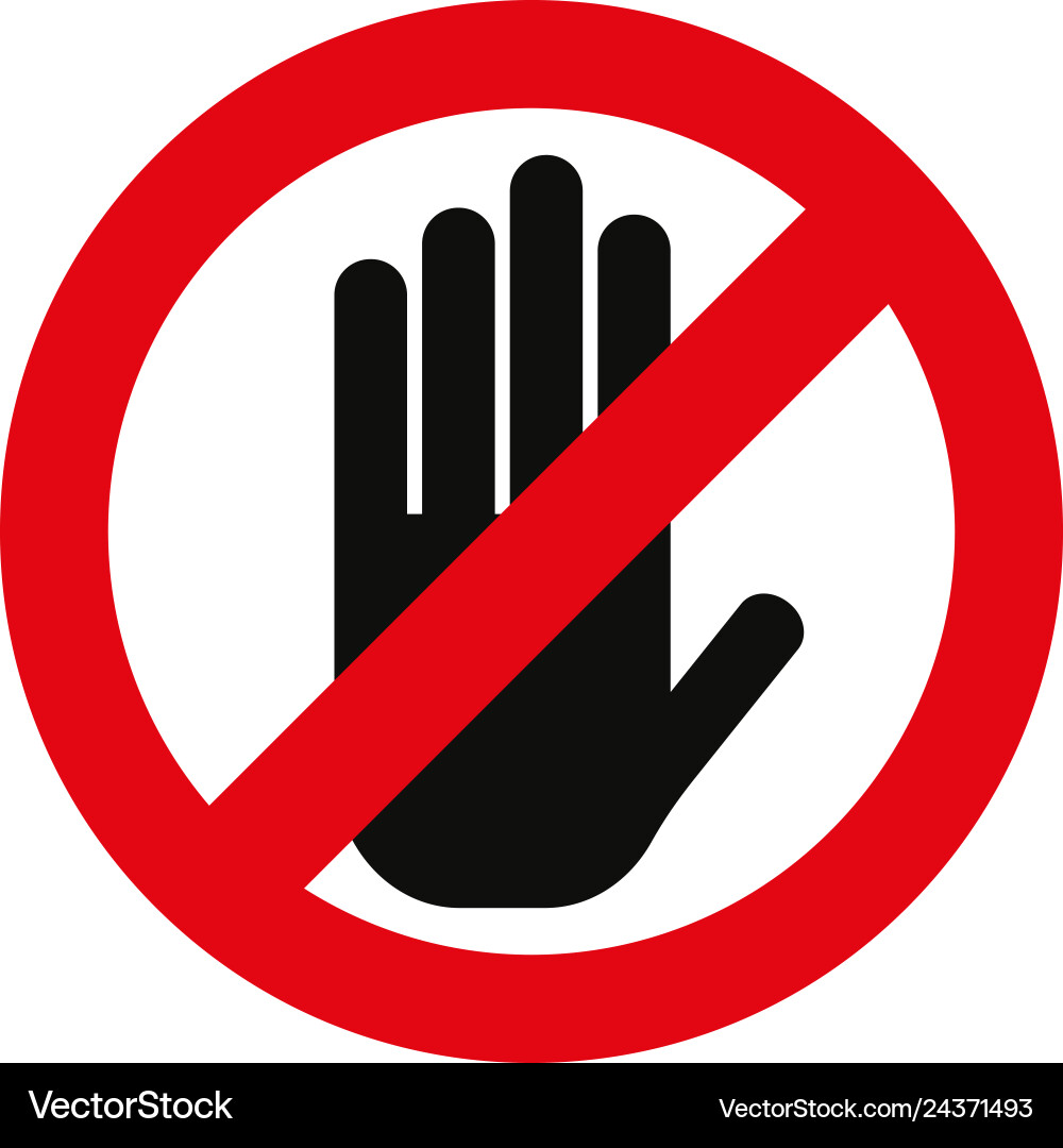 Stop Sign - Red Hand Vector Image