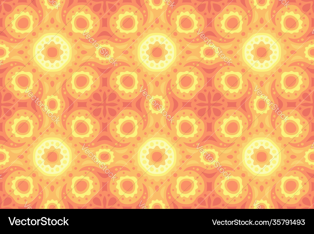 Sunny Art mit nahtlosem orangen Fliesenmuster Sunny Art mit nahtlosem orangen Fliesenmuster vektorbild