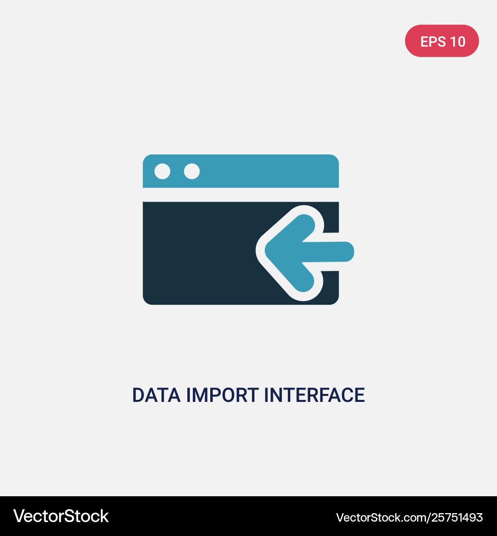 Two color data import interface icon from user Two color data import interface icon from user vector image