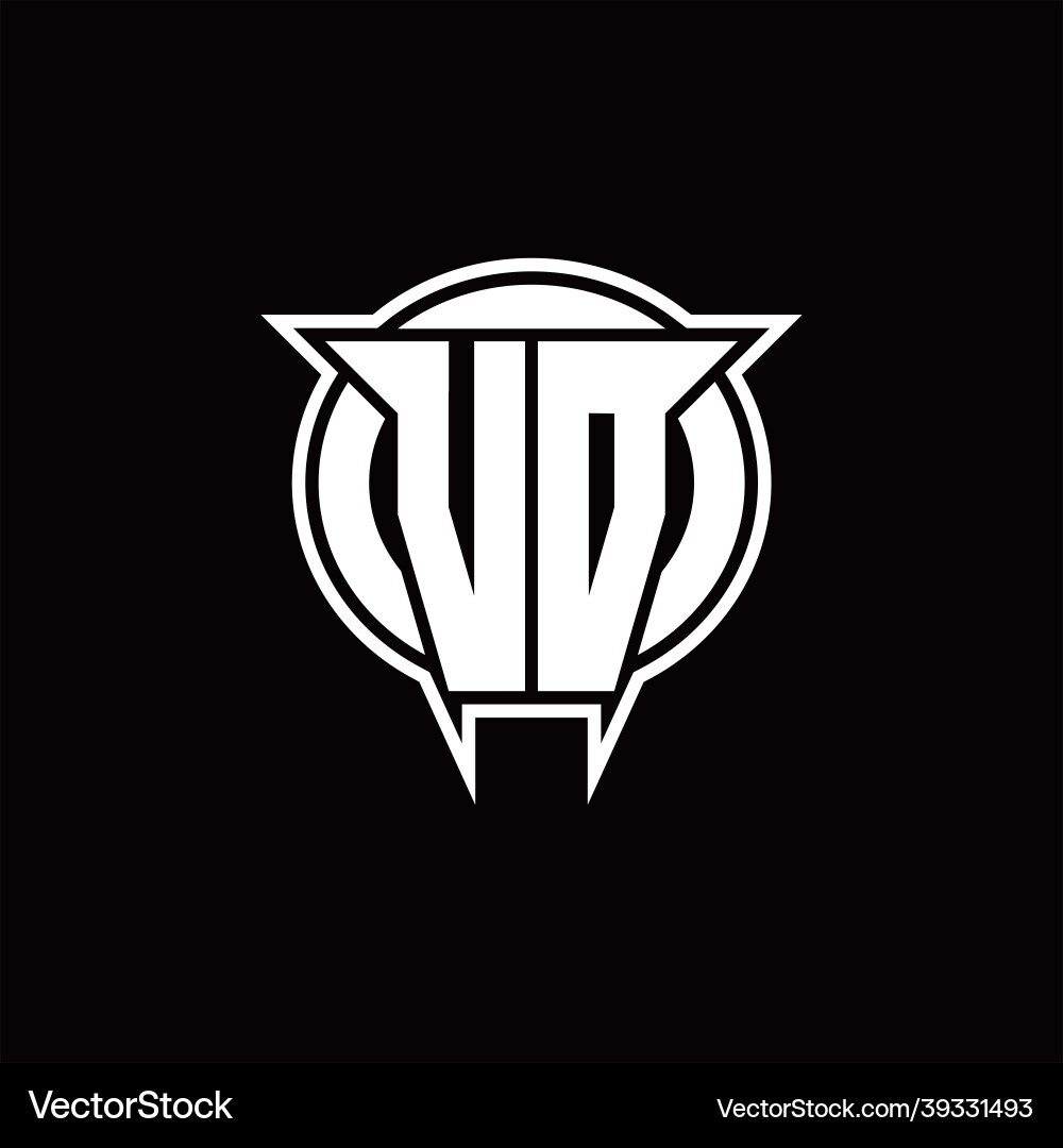 Vd logo monogram with circle rounded shape design vector image