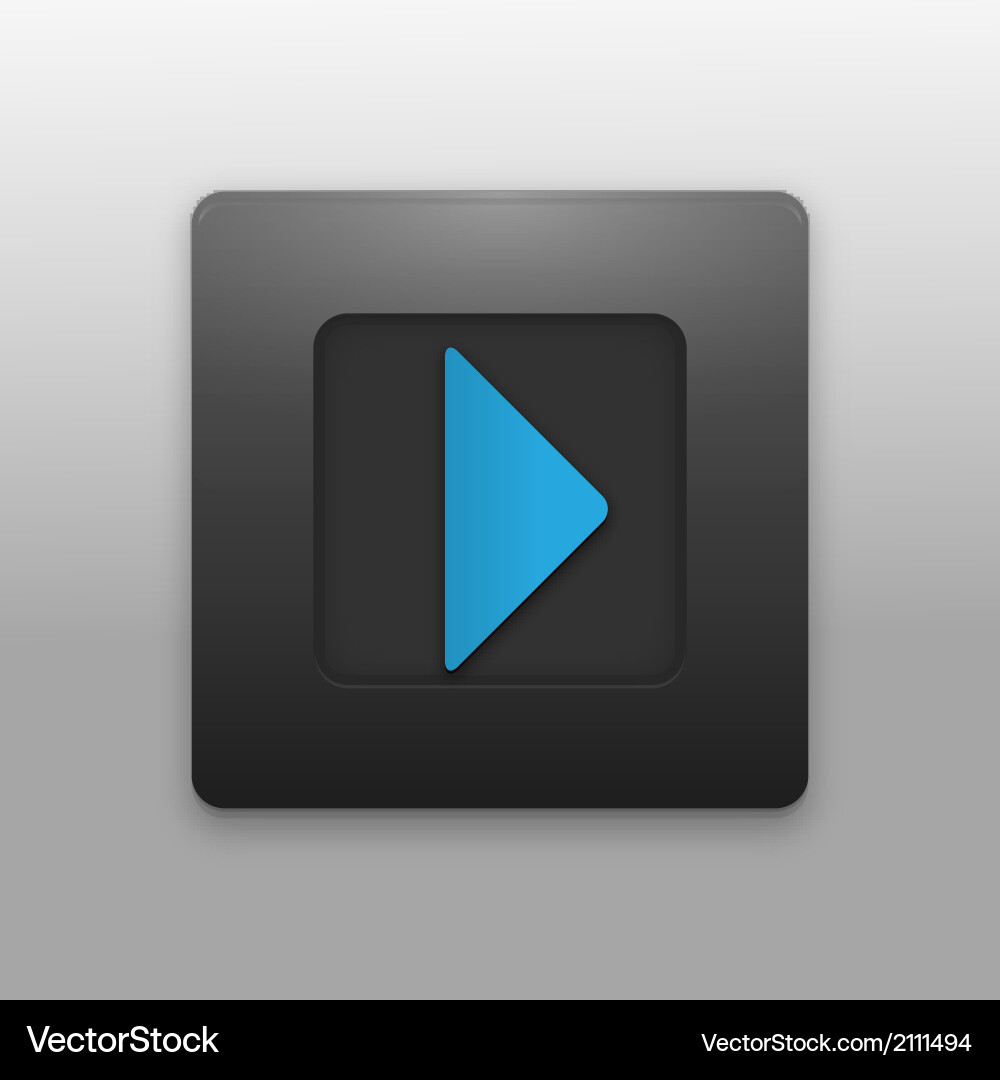 Black button with the play icon for your project vector image