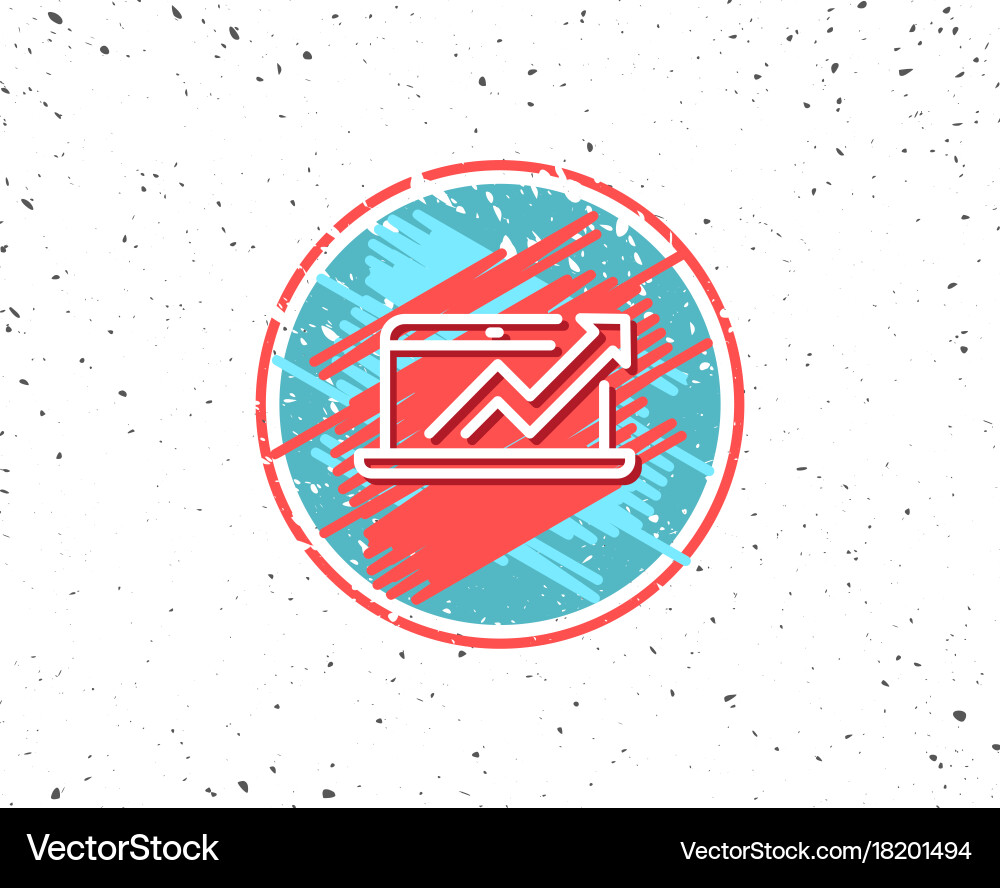 Data analysis and statistics line icon computer vector image