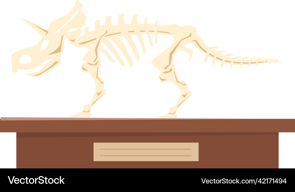 Dinosaur fossil skeleton semi flat color object Vector Image