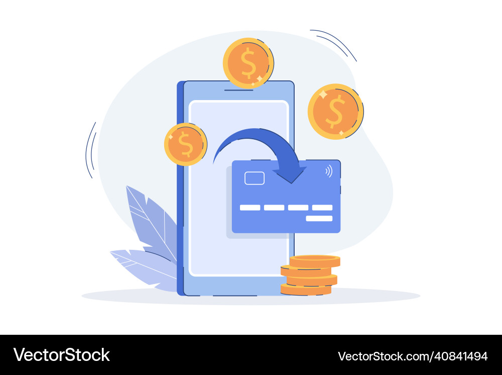 Flat receiving cashback bonus from paying online Flat receiving cashback bonus from paying online vector image