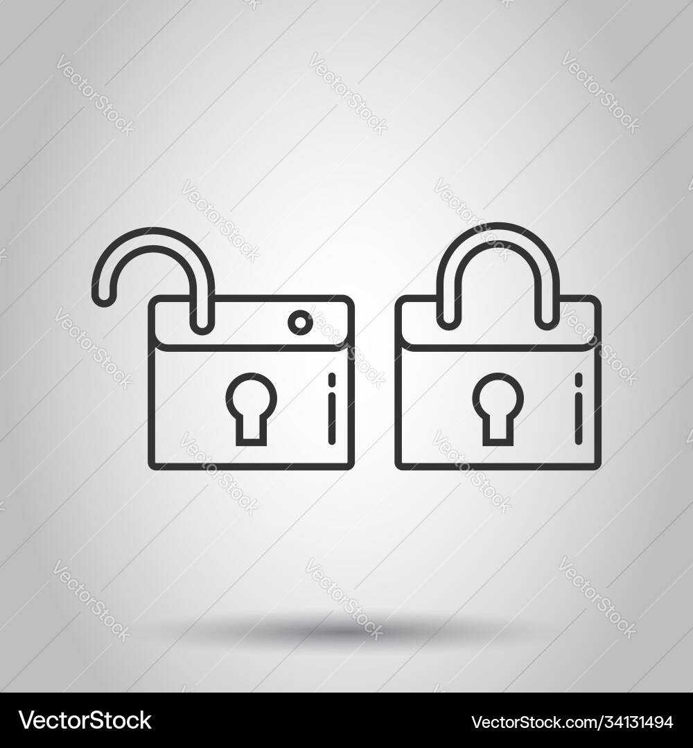 Locker icon in flat style padlock password vector image