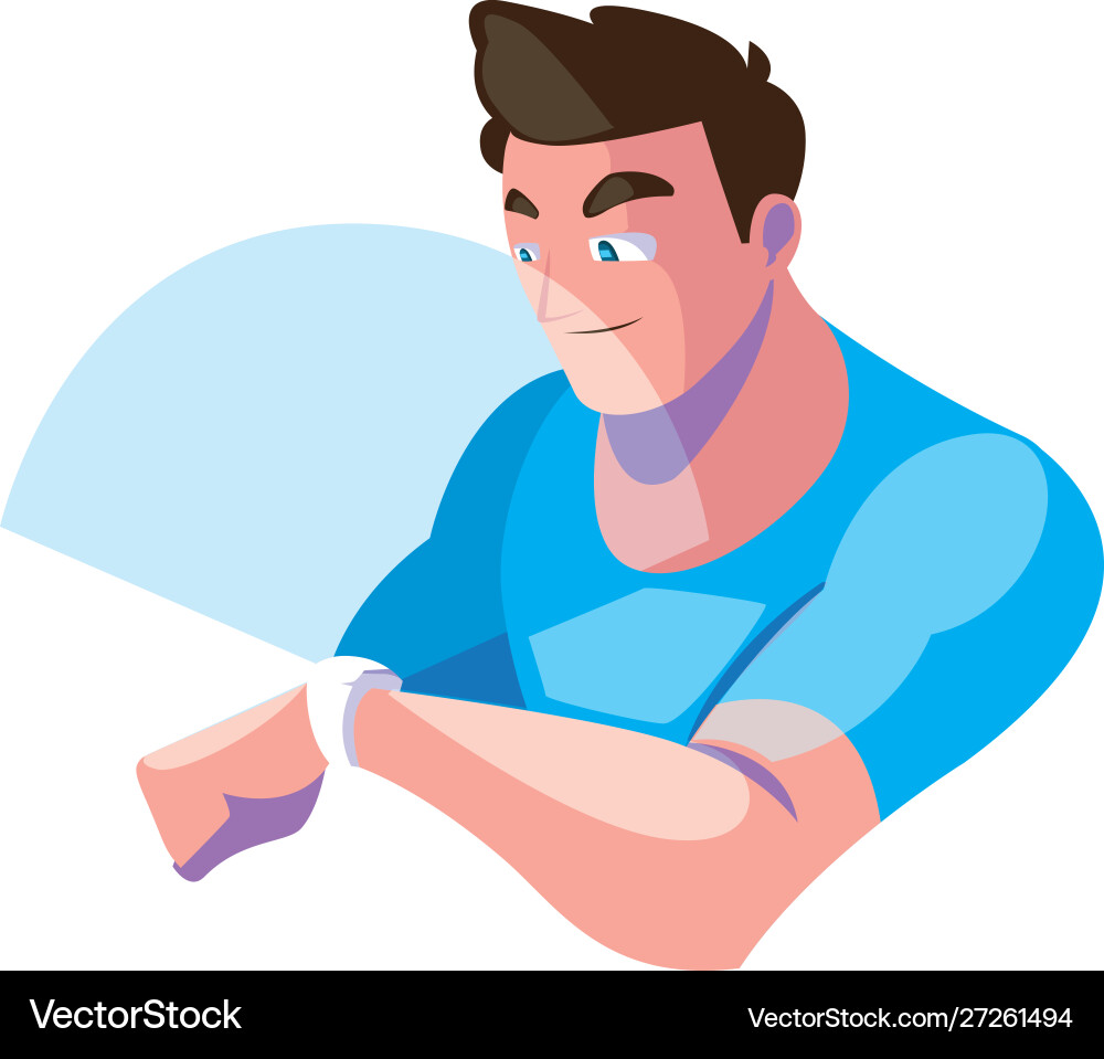 Man using technology augmented reality Vector Image