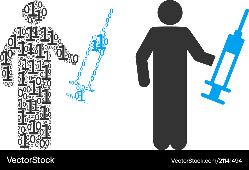 Medic composition of binary digits Medic composition of binary digits vector image