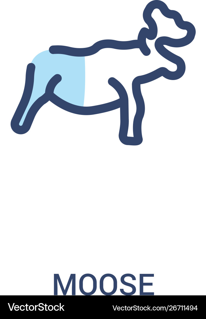 Moose concept 2 colored icon simple line element Moose concept 2 colored icon simple line element vector image