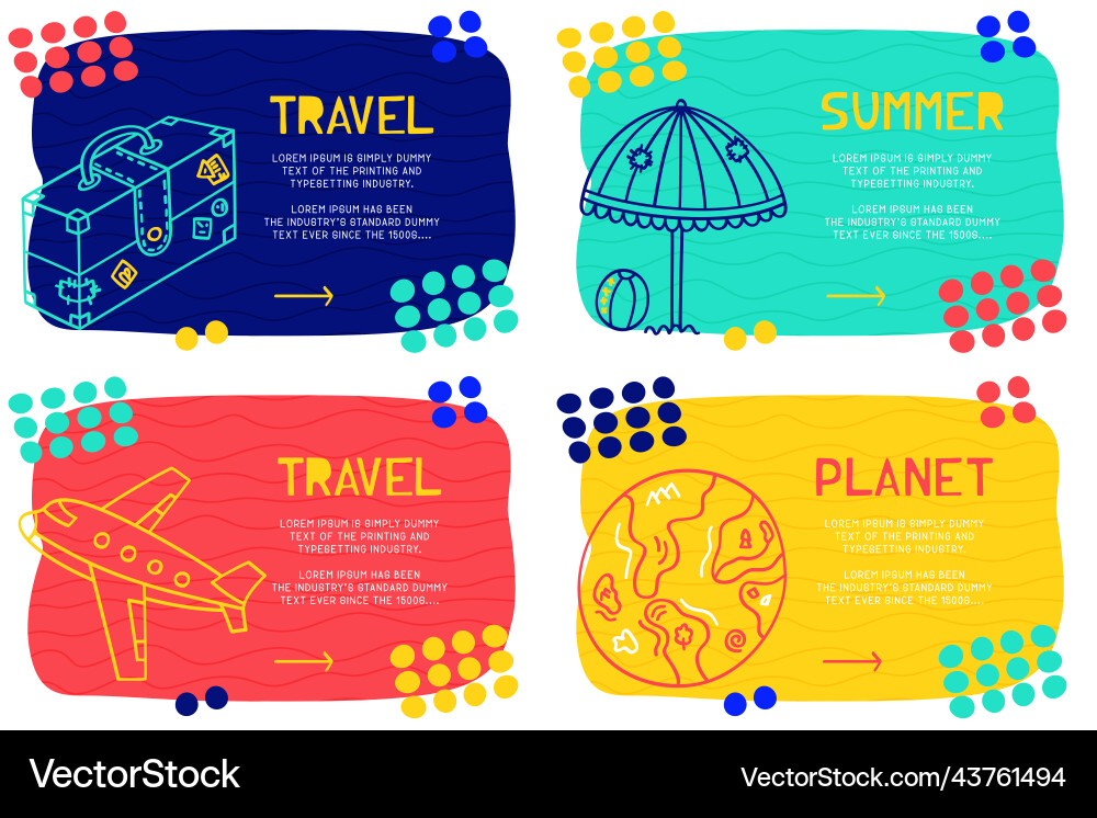 Set abstract landing page pattern with different Vector Image