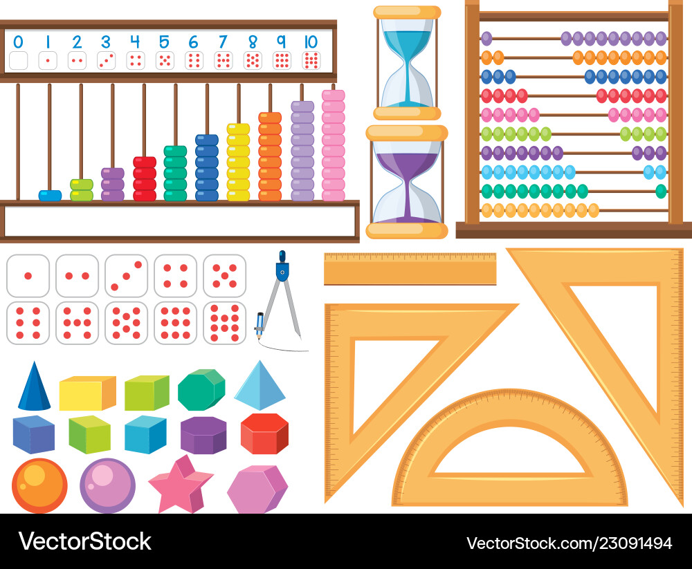 Set of math object Set of math object vector image