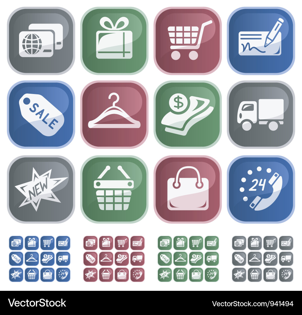 Shopping Cart Icons Vector Image
