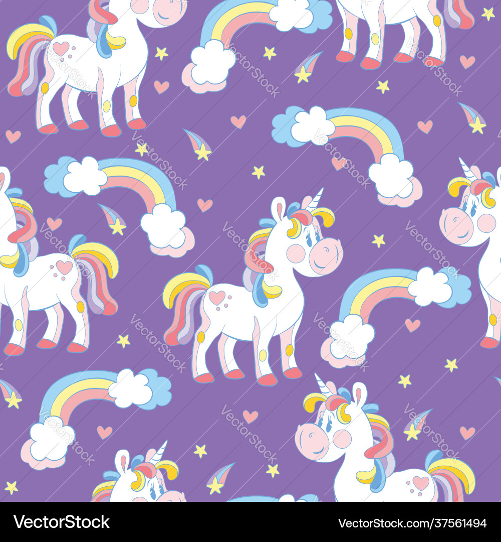 Unicorn Rainbow Pattern Vector Image
