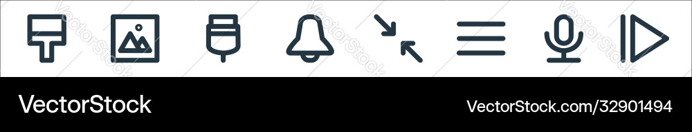 User interface line icons linear set quality User interface line icons linear set quality vector image