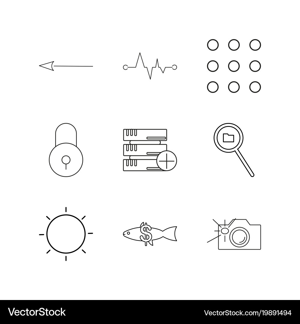 Web linear icon set simple outline icons vector image