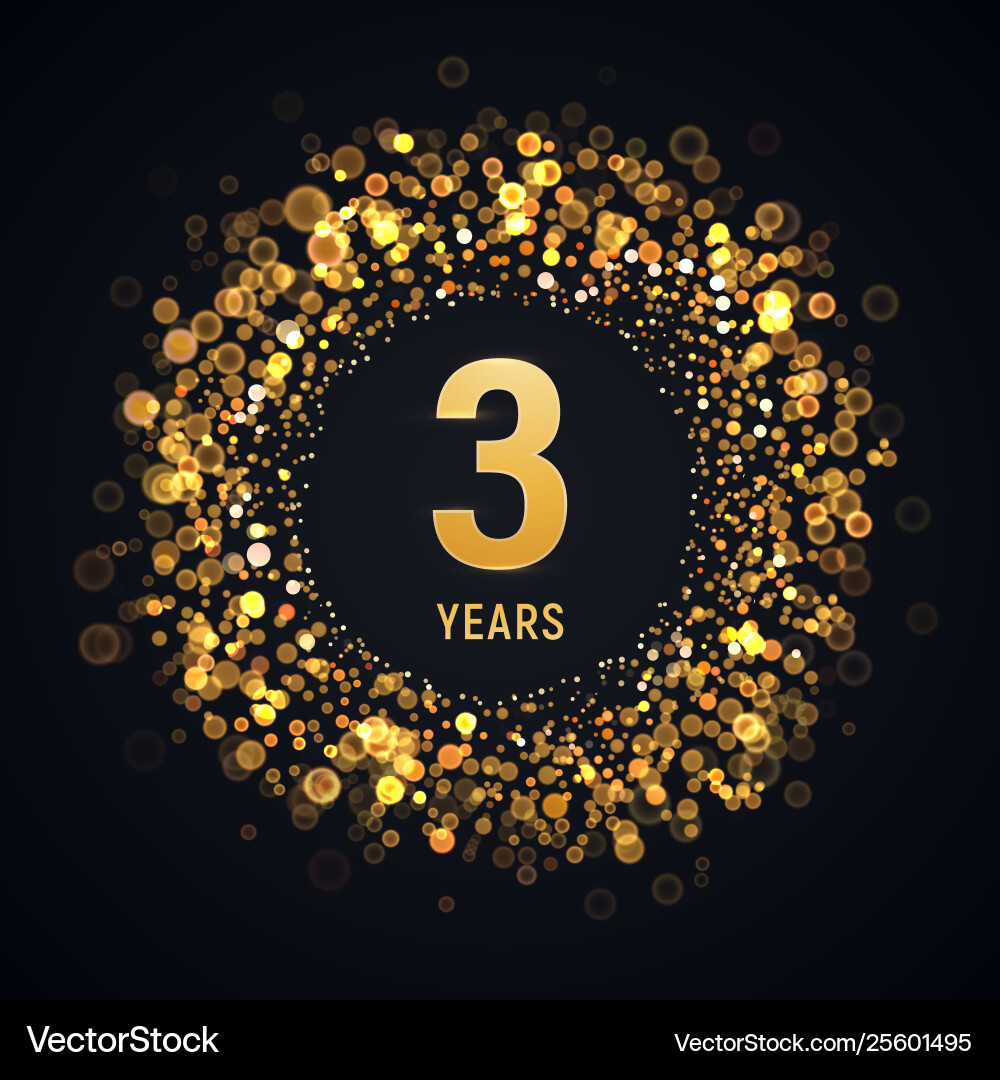 3 years anniversary isolated design element vector image