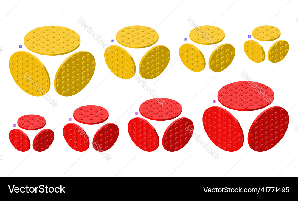 3d set of colored constructor kit in isometry 3d set of colored constructor kit in isometry vector image