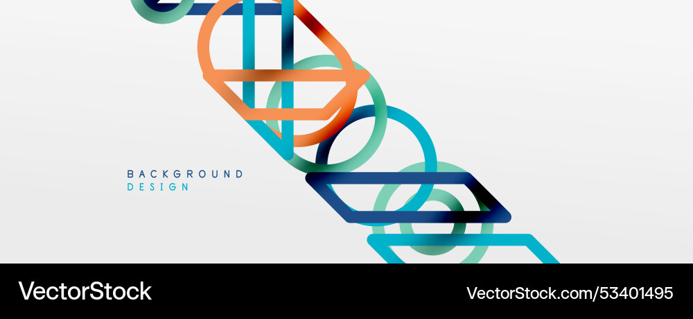 Abstract background - colorful circle lines vector image