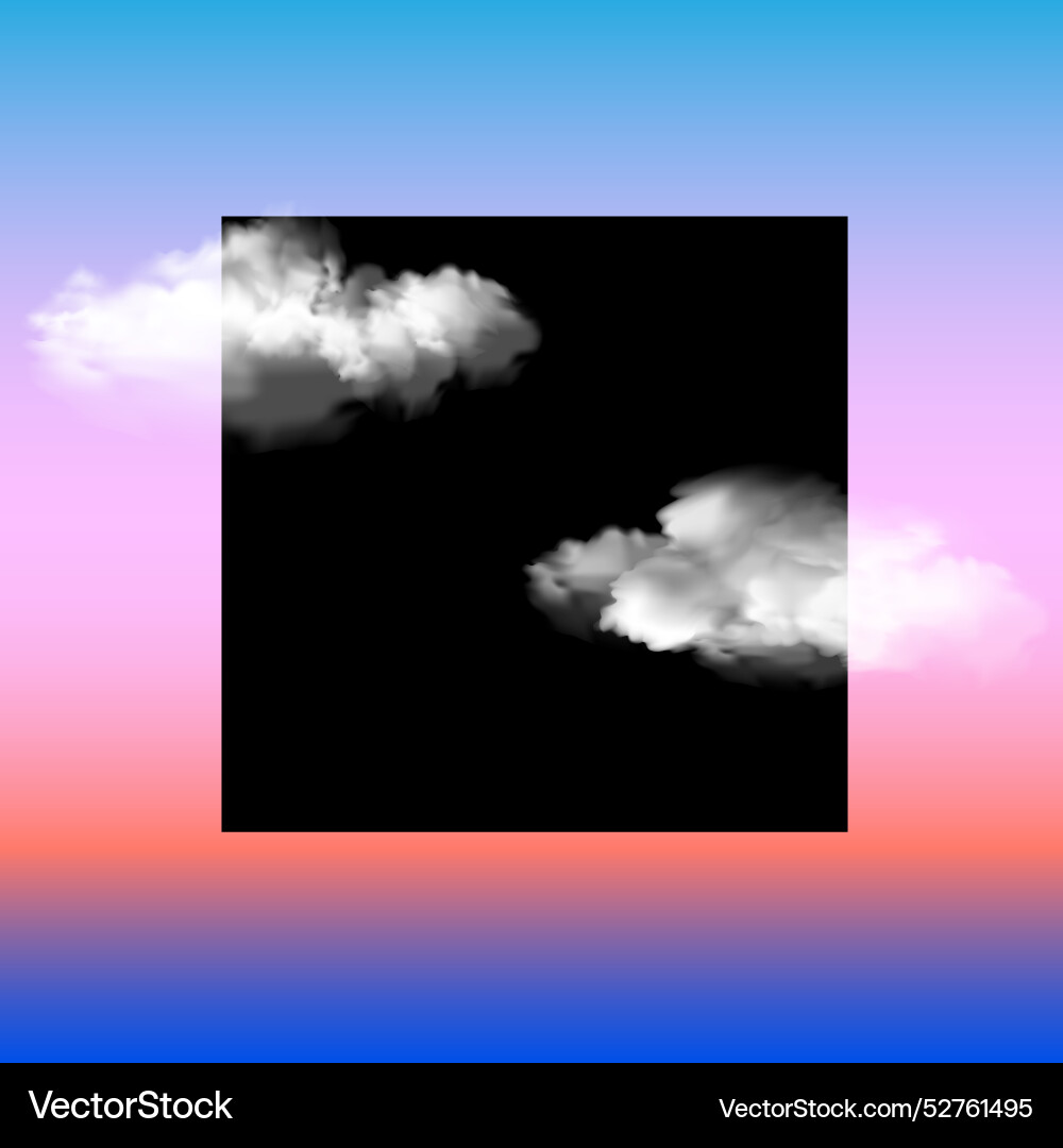 Abstract design with white realistic clouds vector image