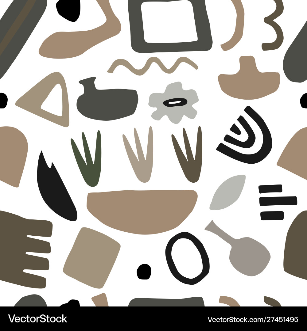Abstract seamless pattern various shapes vector image