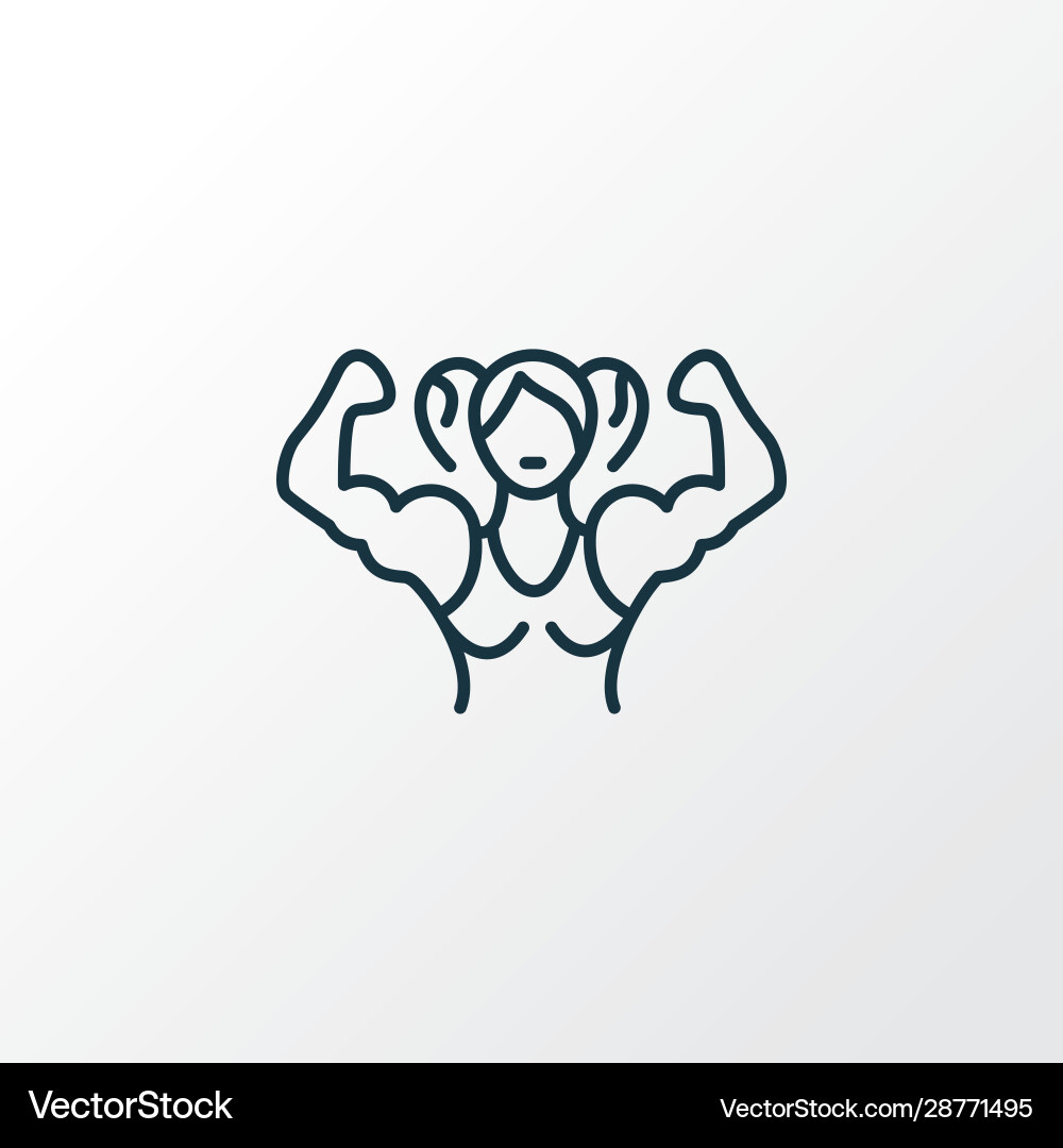 Bodybuilder woman icon line symbol premium Bodybuilder woman icon line symbol premium vector image