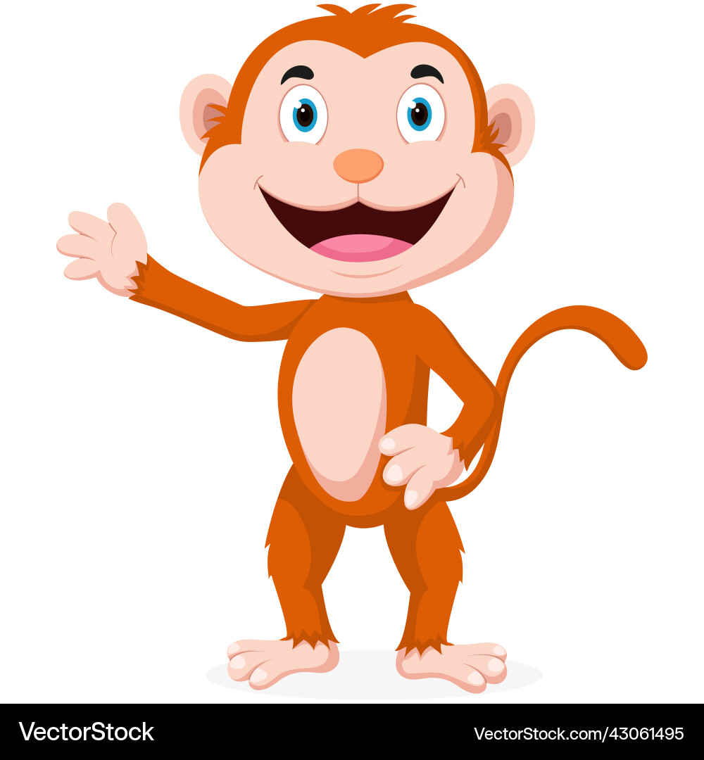 Cute monkey cartoon isolated on white background Cute monkey cartoon isolated on white background vector image