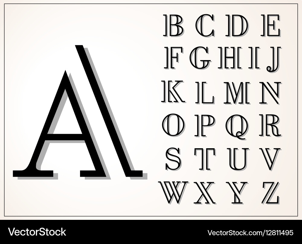 Elegant Display Font - Clean Lines vector image