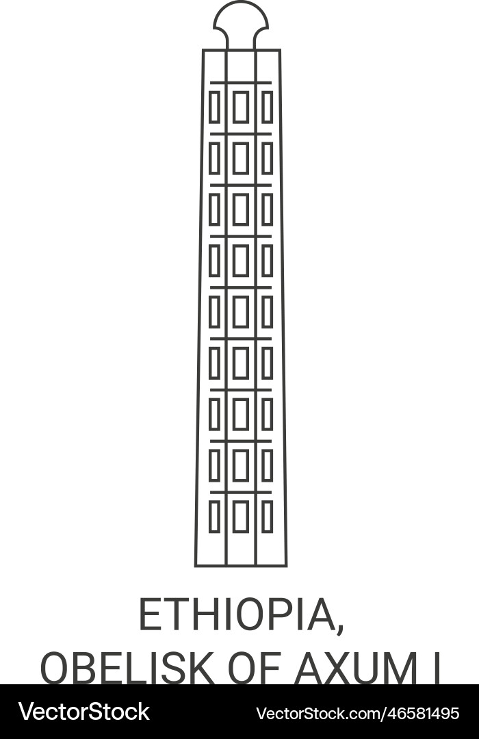 Ethiopia obelisk of axum i travel landmark Ethiopia obelisk of axum i travel landmark vector image