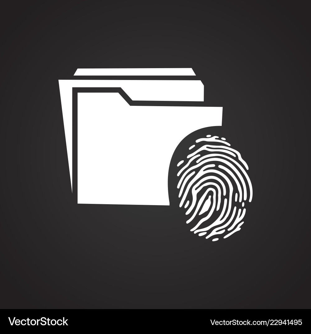 Finger print data access on black background vector image