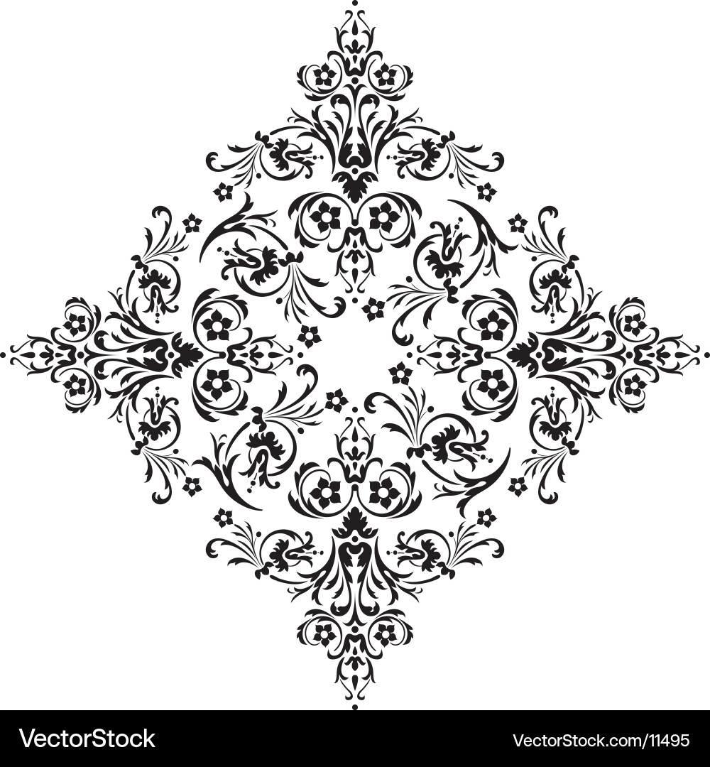 Intricate Floral Scroll Pattern vector image