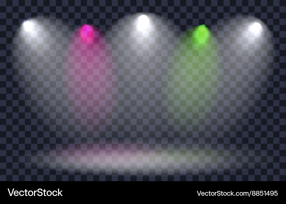 Light effect spotlight with transparent background Vector Image