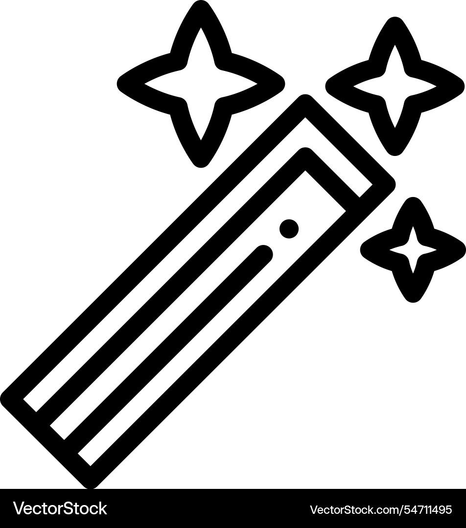 Magic wand icon thin linear style design isolated Magic wand icon thin linear style design isolated vector image