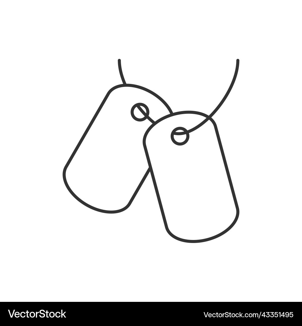 military dog tags drawing