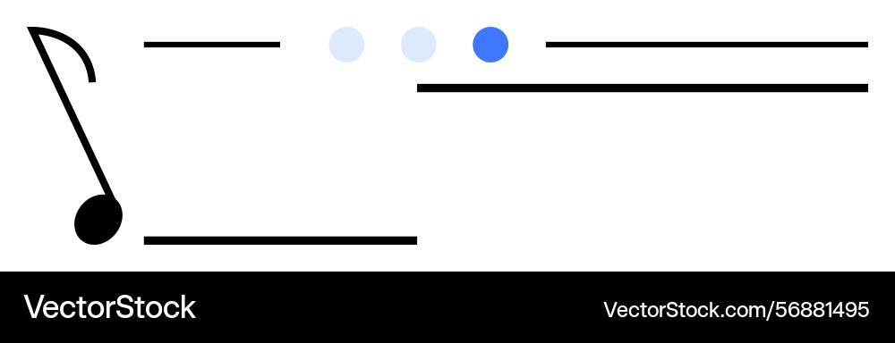 Minimalist music note with abstract lines and dots Minimalist music note with abstract lines and dots vector image