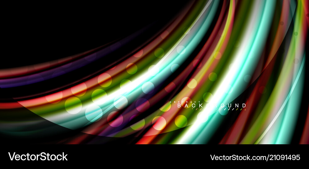 Multicolored wave lines on black background design Multicolored wave lines on black background design vector image
